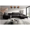 Corner sofa Elneviro L, Lukso 10, black, H77x350x201