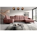 Kampinė sofa Elneviro L, Lukso 24, rausva sp., H77x350x201