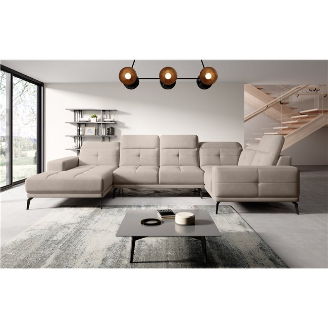 Corner sofa Elneviro R, Sola 18, beige, H77x350x201