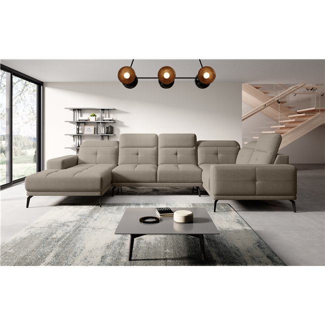 Corner sofa Elneviro R, Vero 18, beige, H77x350x201