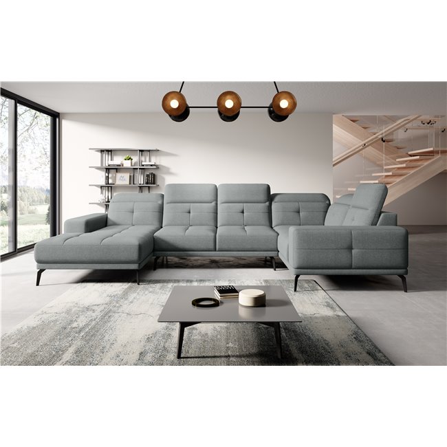 Corner sofa Elneviro R, Vero 4, gray, H77x350x201