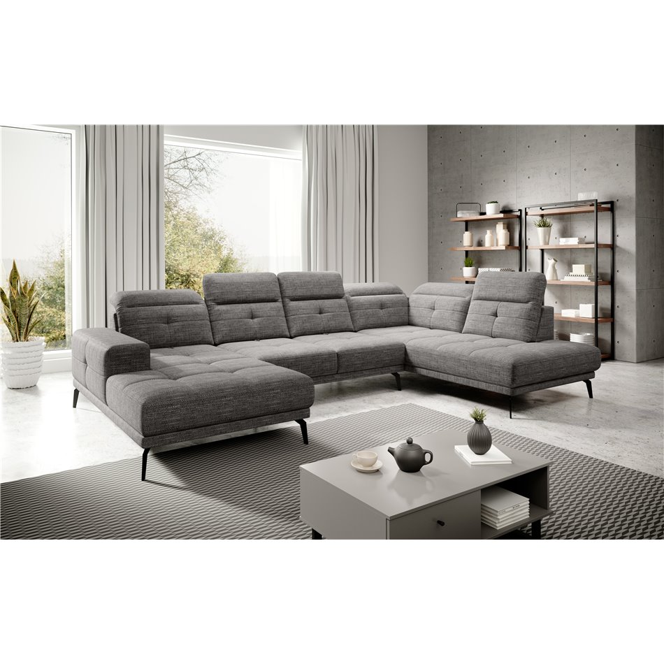 Corner sofa Elretan R, Marte 130, gray, H107x350x205