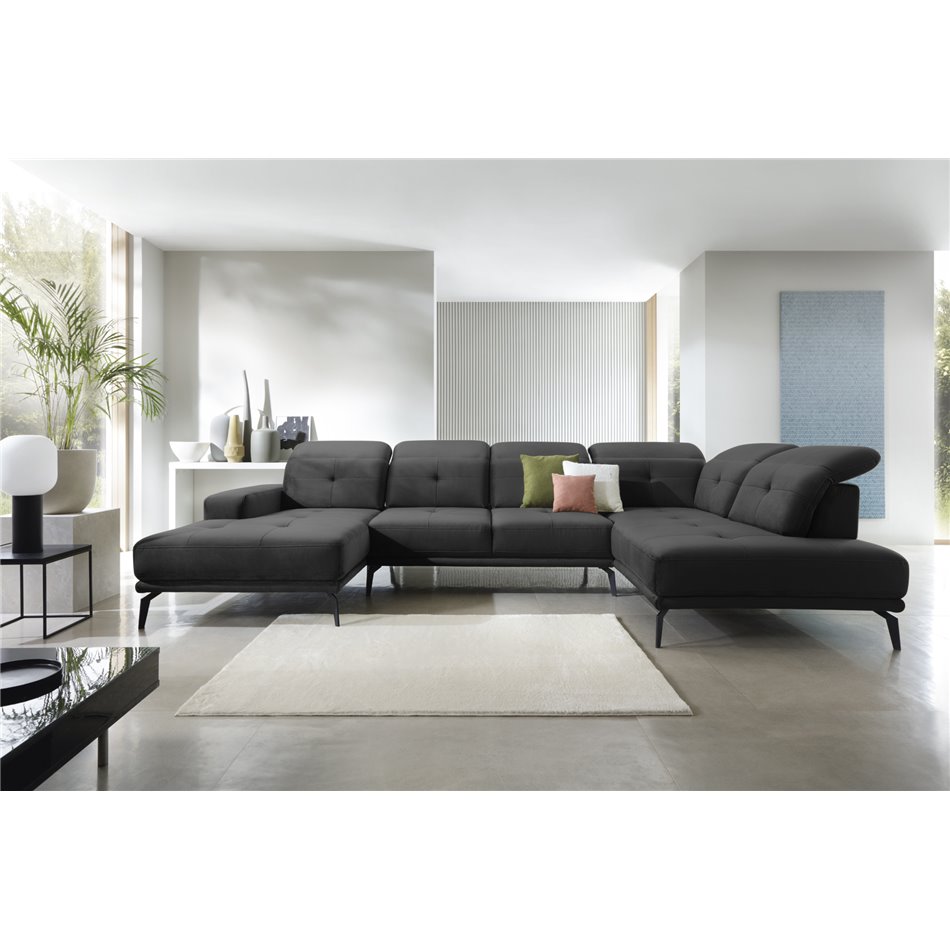 Corner sofa Elretan R, Loco 06, gray, H107x350x205