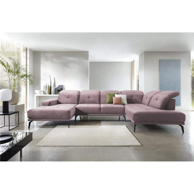 Corner sofa Elretan R, Loco 24, pink, H107x350x205