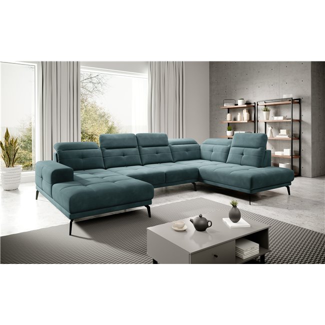 Kampinė sofa Elretan R, Loco 38, žalia sp., H107x350x205