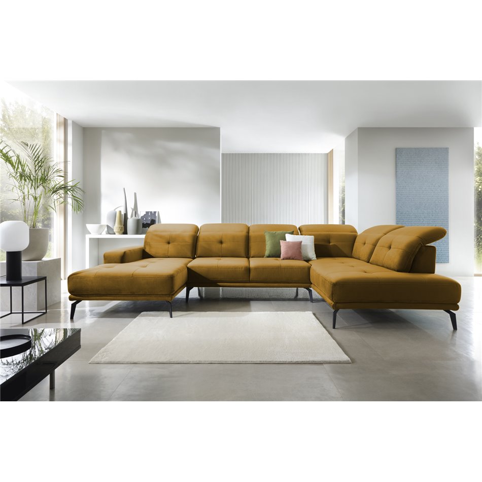 Corner sofa Elretan R, Loco 45, yellow, H107x350x205