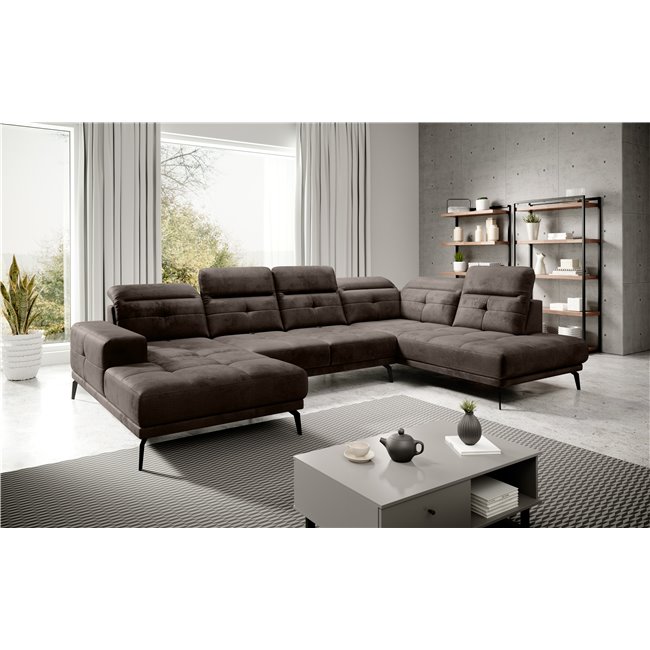 Corner sofa Elretan R, Nube 22, brown, H107x350x205