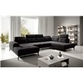 Corner sofa Elretan R, Velvetmat 10, black, H107x350x205