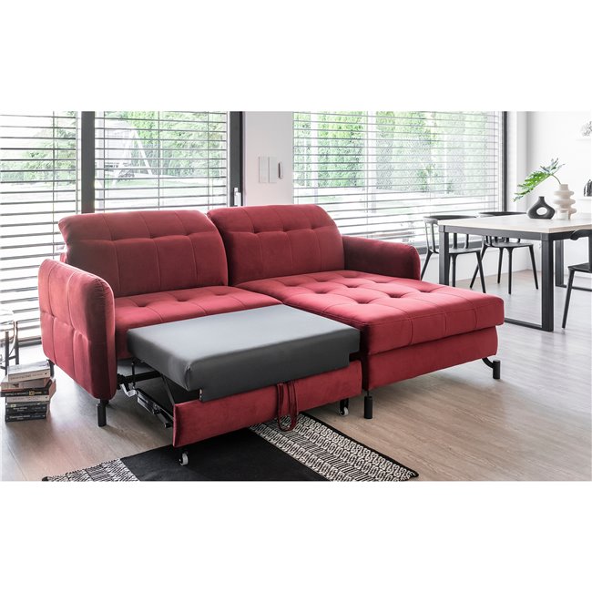 Corner sofa Elorelle R, Inari 100, black, H105x225x160