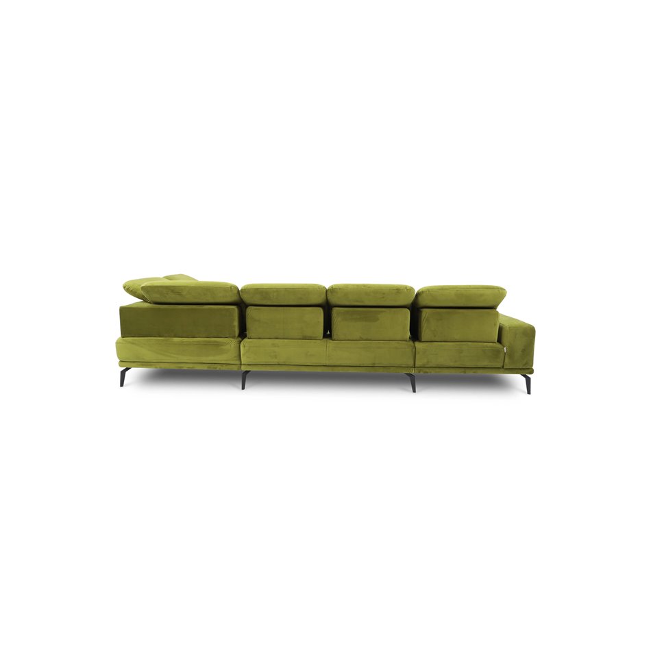 U shape sofa Elretan U Right, Lukso 35, green, H107x350x205cm