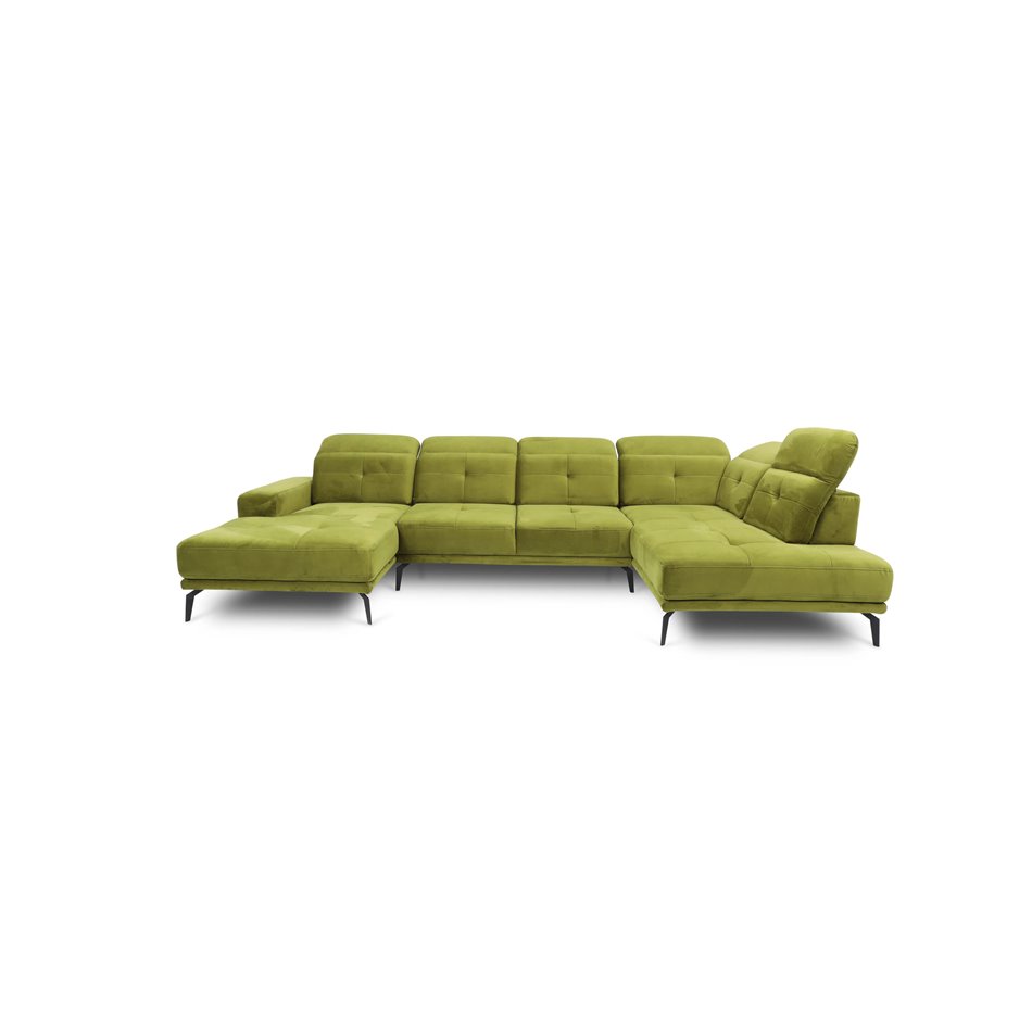 Kampinė sofa Elretan U Left, Gojo 40, mėlyna sp., H107x350x205cm