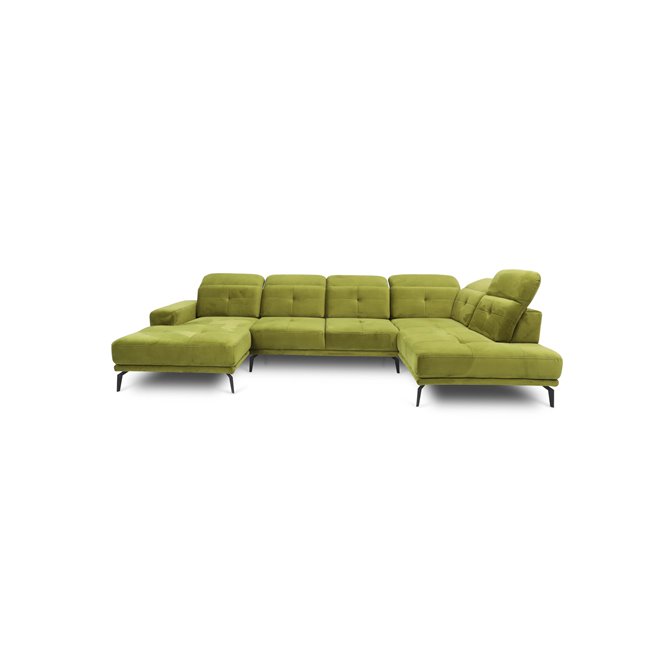 Kampinė sofa Elretan U Left, Poco 40, mėlyna sp., H107x350x205cm