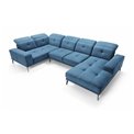 U shape sofa Elneviro U Right, Lukso 35, green, H77x350x201cm