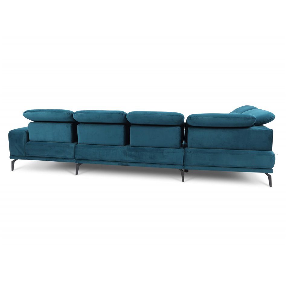 U shape sofa Elneviro U Right, Lukso 35, green, H77x350x201cm