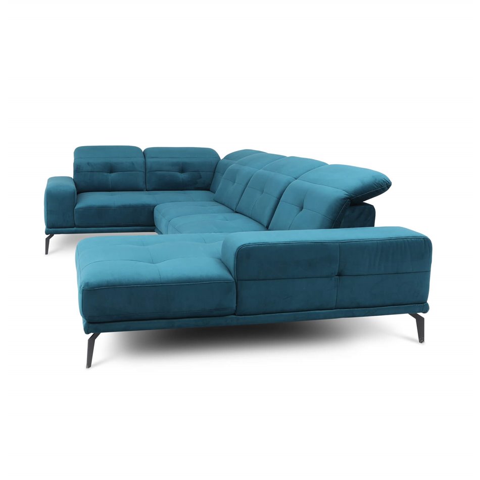 U shape sofa Elneviro U Right, Lukso 38, blue, H77x350x201cm