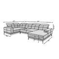 U shape sofa Elneviro U Right, Softis 17, white, H77x350x201cm