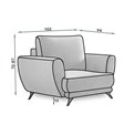 Armchair Elmego, Poco 7, gray, H87x102x94cm