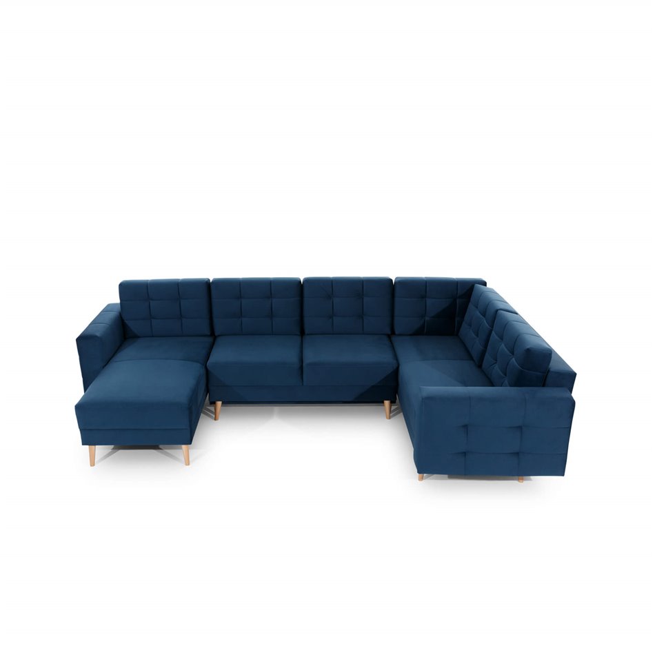 Kampinė sofa Elsgard U Reversible, Monolith 48, geltona sp., H93x326x202cm