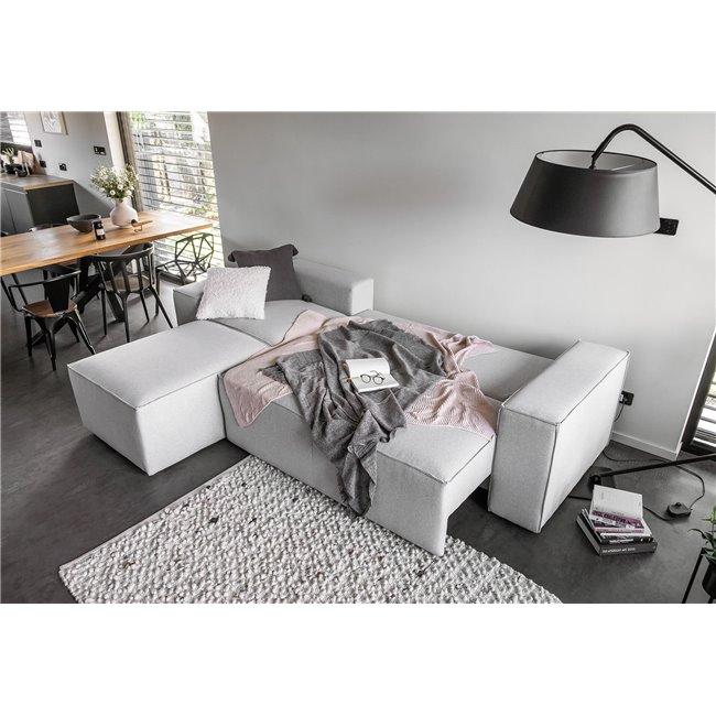 Corner sofa Elsilla L, Nube 3, gray, H95x302x204cm