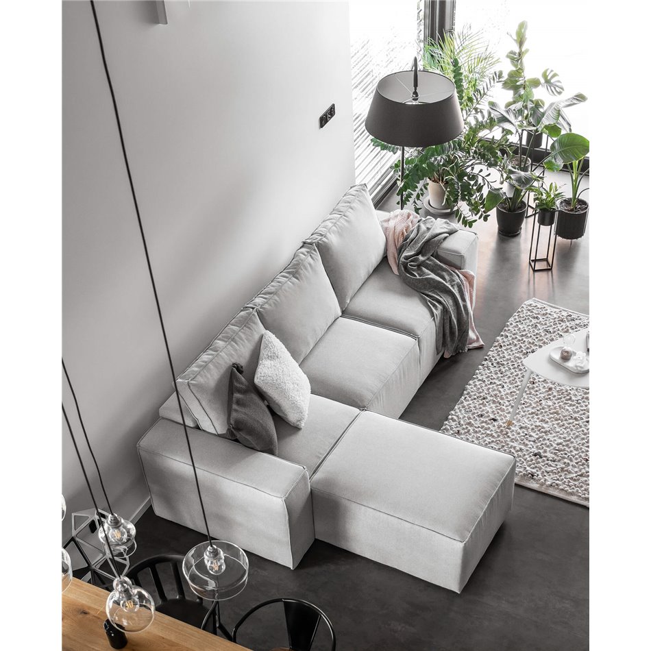 Corner sofa Elsilla L, Loco 4, gray, H95x302x204cm