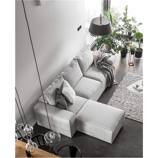 Corner sofa Elsilla L, Sola 4, gray, H95x302x204cm