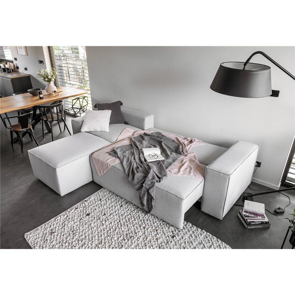 Corner sofa Elsilla L, Lukso 10, black, H95x302x204cm