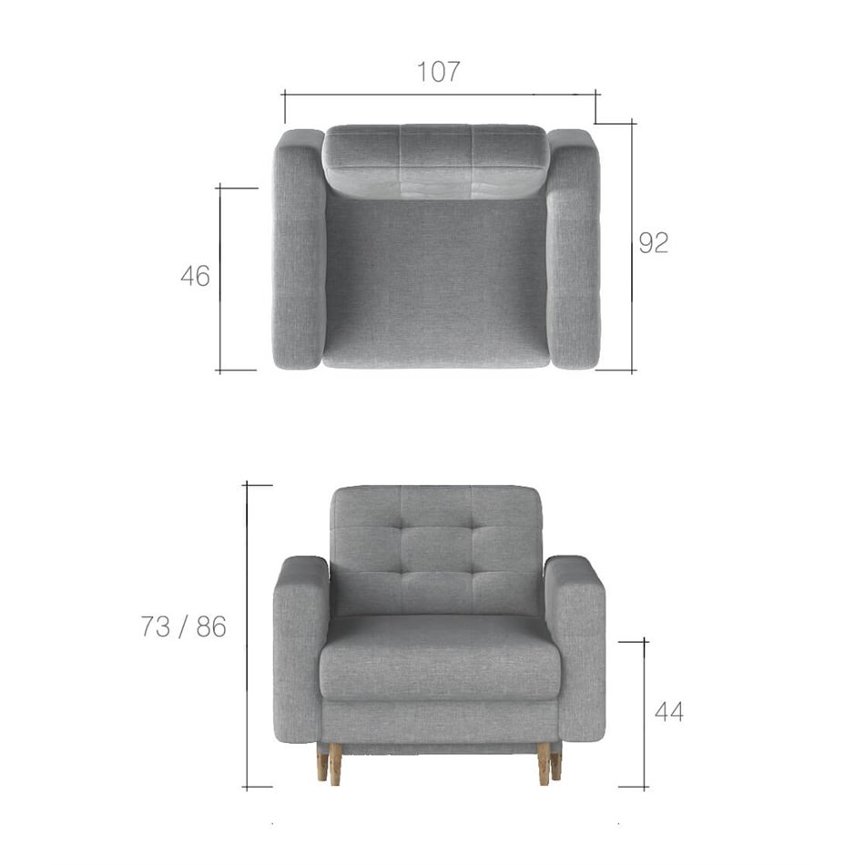 Armchair Elsgard, Omega 68, yellow, H88x105x92cm