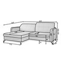 Kampinė sofa Elorelle R, Dora 21, smėlio sp. sp., H105x225x160cm