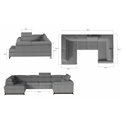 U shape sofa Elscada U Left, Inari 96, gray, H98x330x200cm