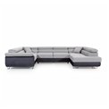 U shape sofa Eletto U Right, Sawana 14, black, H90x340x202cm