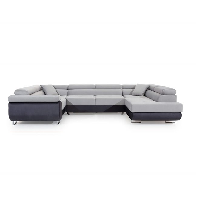 Kampinė sofa Eletto U Left, Omega 91, rausva sp., H90x340x58cm