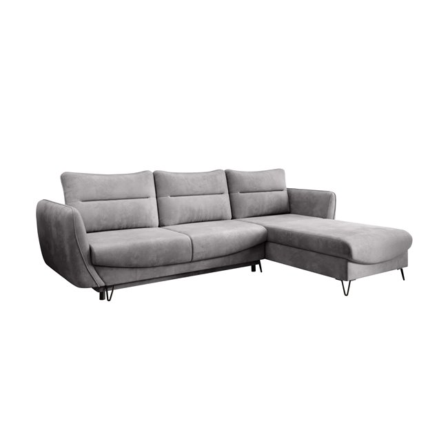 Corner sofa Elsilva L, Nube 3, gray, H100x276x201cm