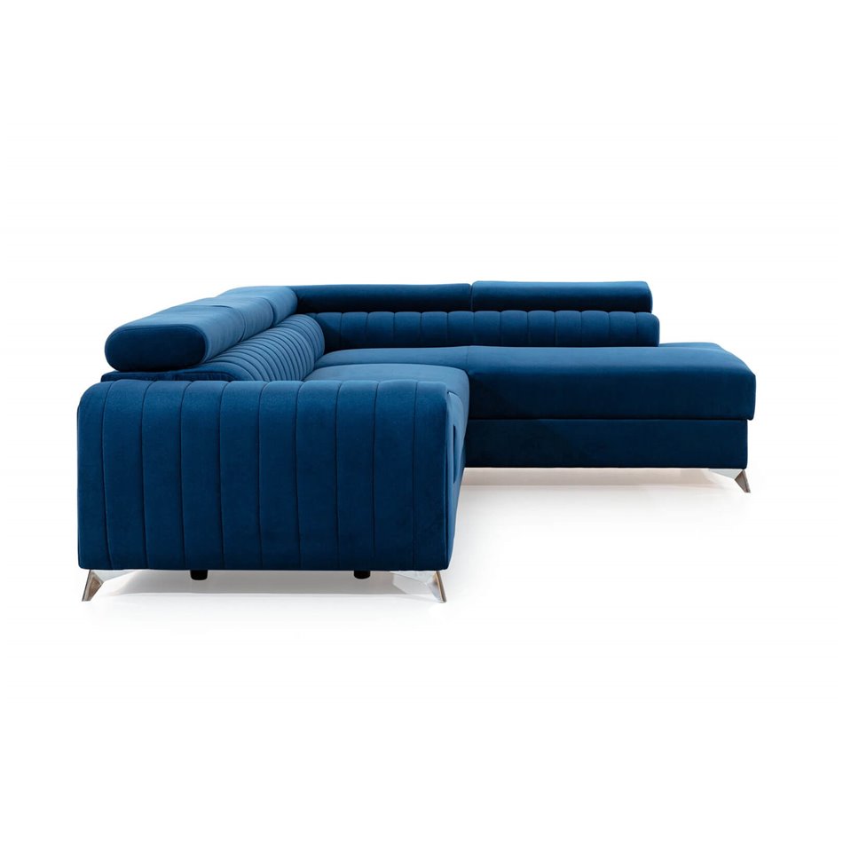 Corner sofa Elaurence L, Kronos 09, blue, H92x278x205cm