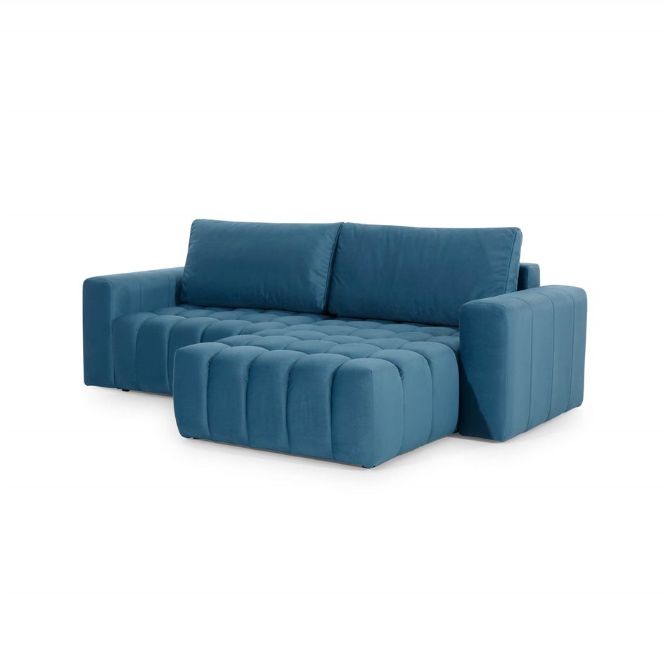 Kampinė sofa Ebonett L, Monolith 77, mėlyna sp., H92x250x175cm