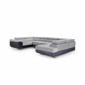 U shape sofa Eletto U Left, Sawana 21, gray, H90x340x58cm