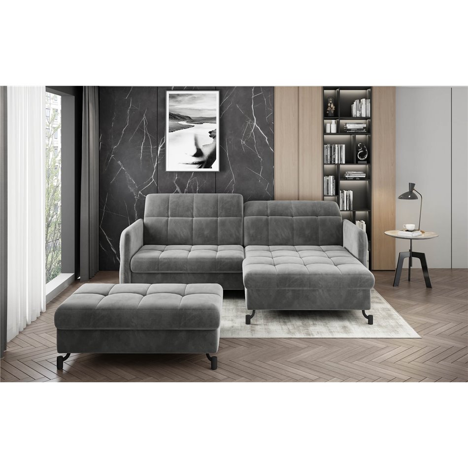 Kampinė sofa Elorelle R, Dora 21, smėlio sp. sp., H105x225x160cm