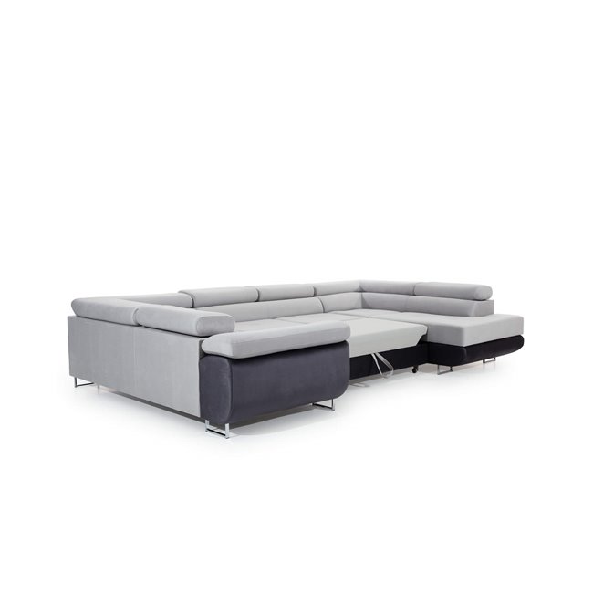 U shape sofa Eletto U Right, Inari 96, gray, H90x202x58cm