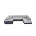 U shape sofa Eletto U Right, Inari 96, gray, H90x202x58cm