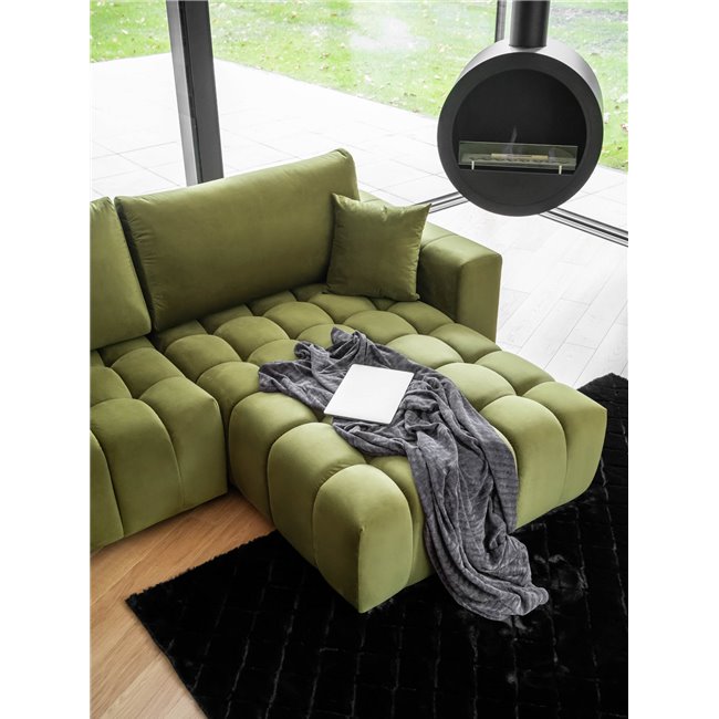 U shape sofa Elonito U Right, Lukso 35, green, H92x340x170cm