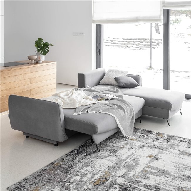 Corner sofa Elsilva L, Vero 4, gray, H100x276x201cm