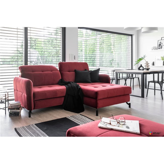 Corner sofa Elorelle R, Berlin 02, black, H105x225x160cm