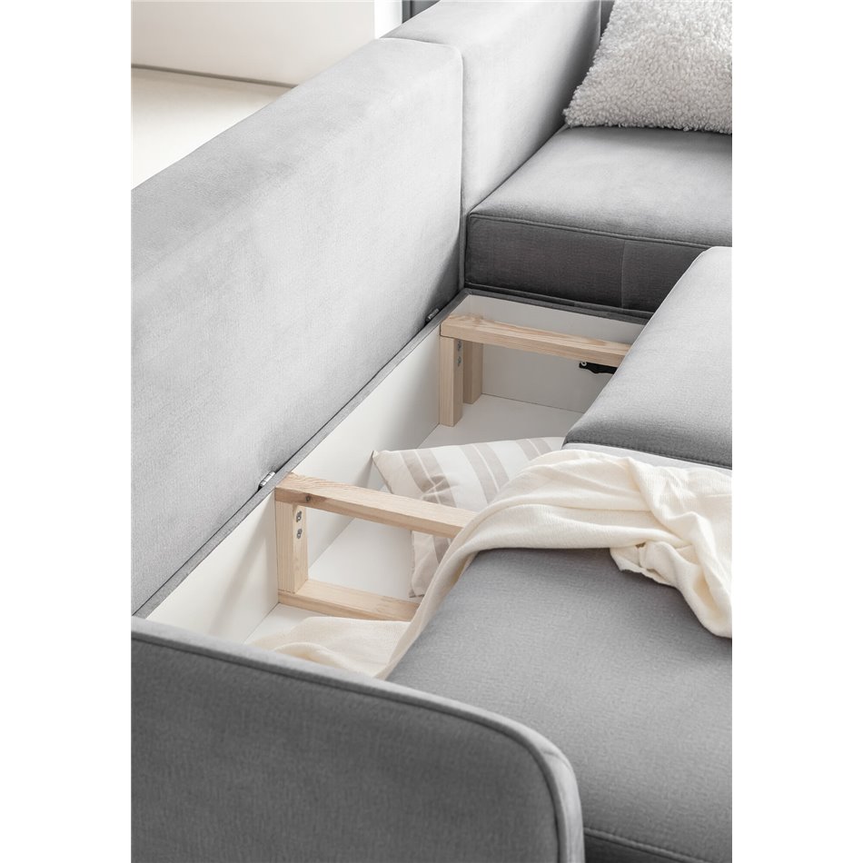 Corner sofa Elsilva R, Nube 4, gray, H100x276x201cm