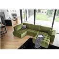 Kampinė sofa Elonito U Right, Lukso 40, mėlyna sp., H92x340x170cm