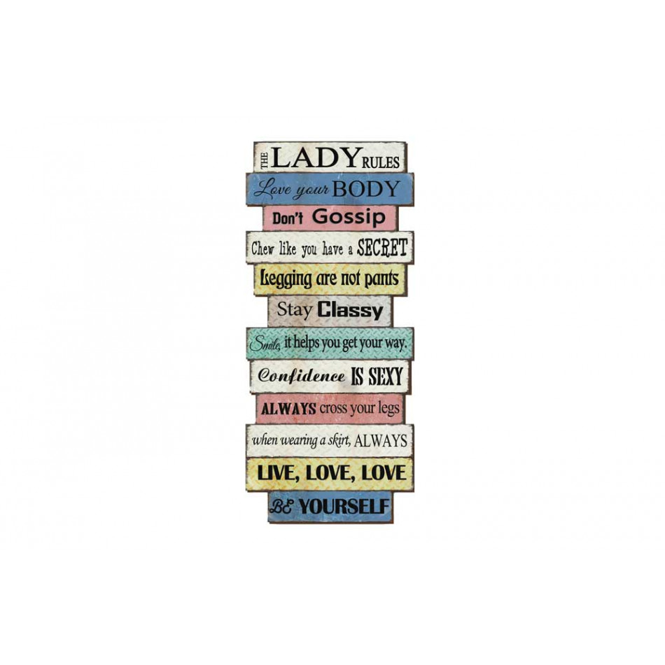 Wall deco Lady rules, H95x40.5cm