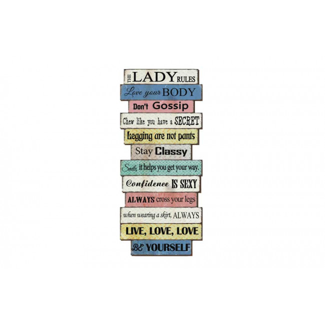 Wall deco Lady rules, H95x40.5cm