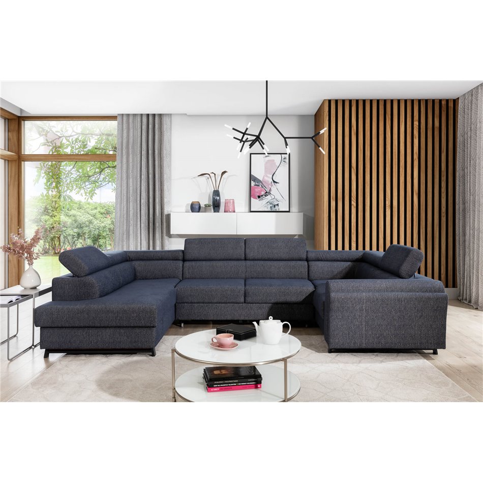 U shape sofa Elscada U Left, Paros 06, gray, H98x330x200cm