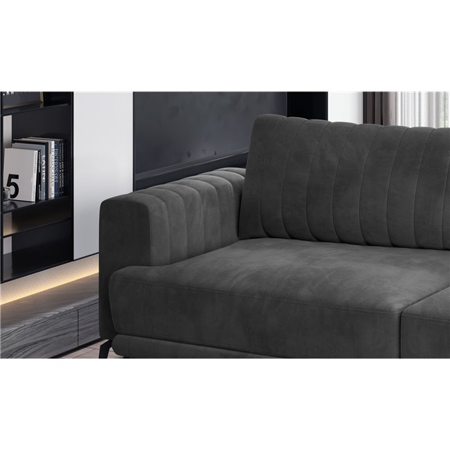 Sofa bed Ellise, Flores 5, gray, H90x250x95cm