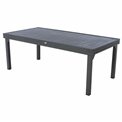 Table Lapiazza, 10-seater extendable, graphite/grey color, aluminium, H75,5x90x135-270cm