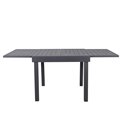 Table Lapiazza, 8-seater extendable, graphite/grey color, aluminium, H75,5x90x90-180cm