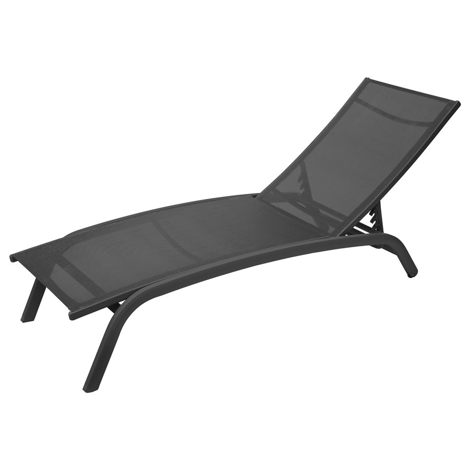 Sun lounger Labonao, anthracite color, aluminium/textilene, H84,5x64x171cm